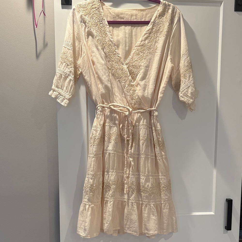 Cream Beaded Dress